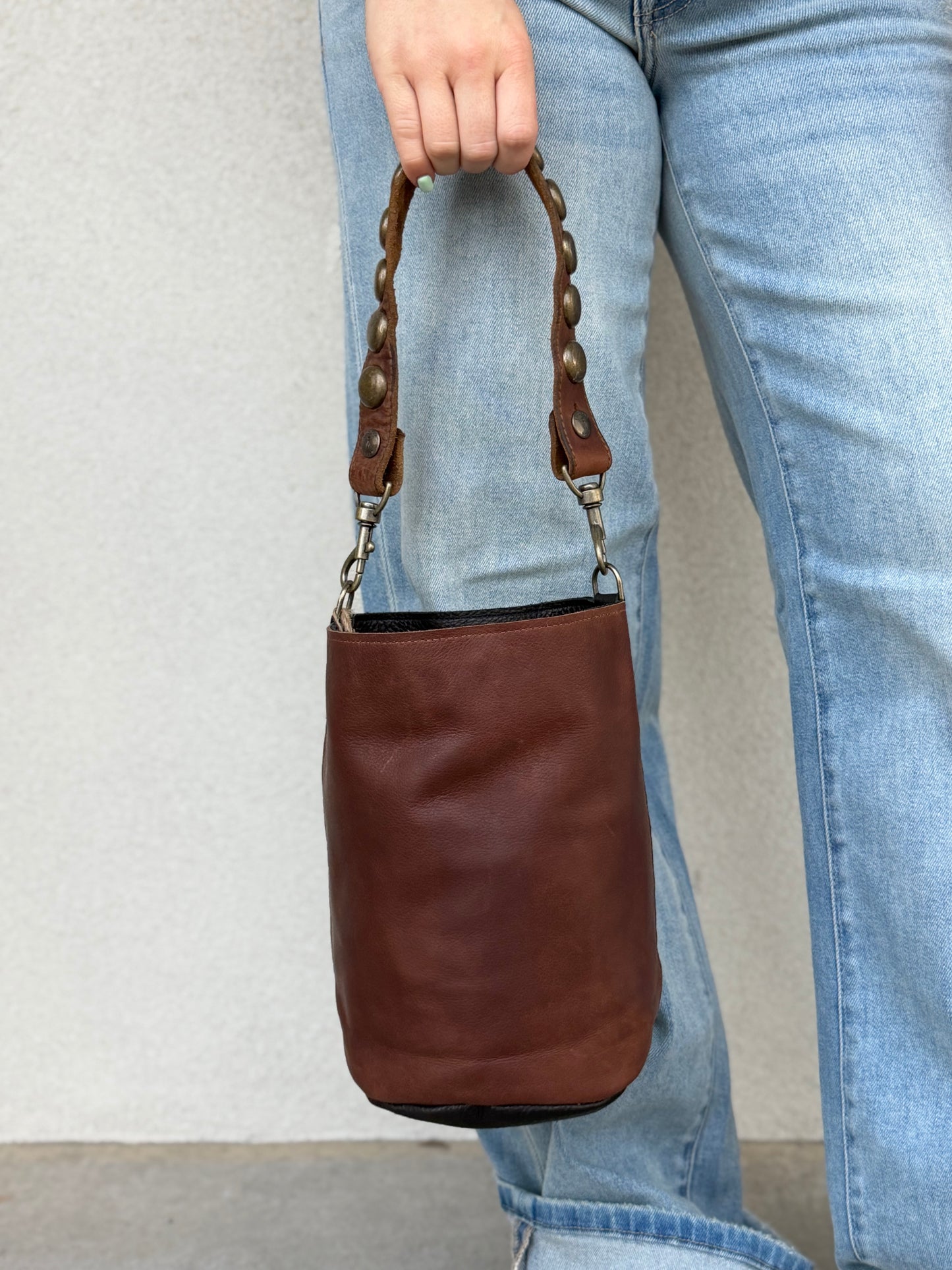 Two Bar West- Black and Brown Two Tone Large Bucket