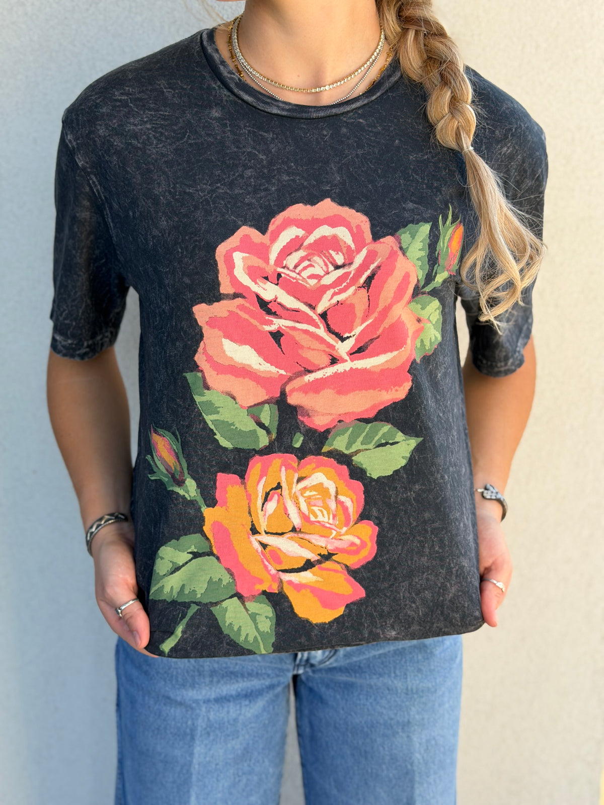 Roses Painting Graphic Top