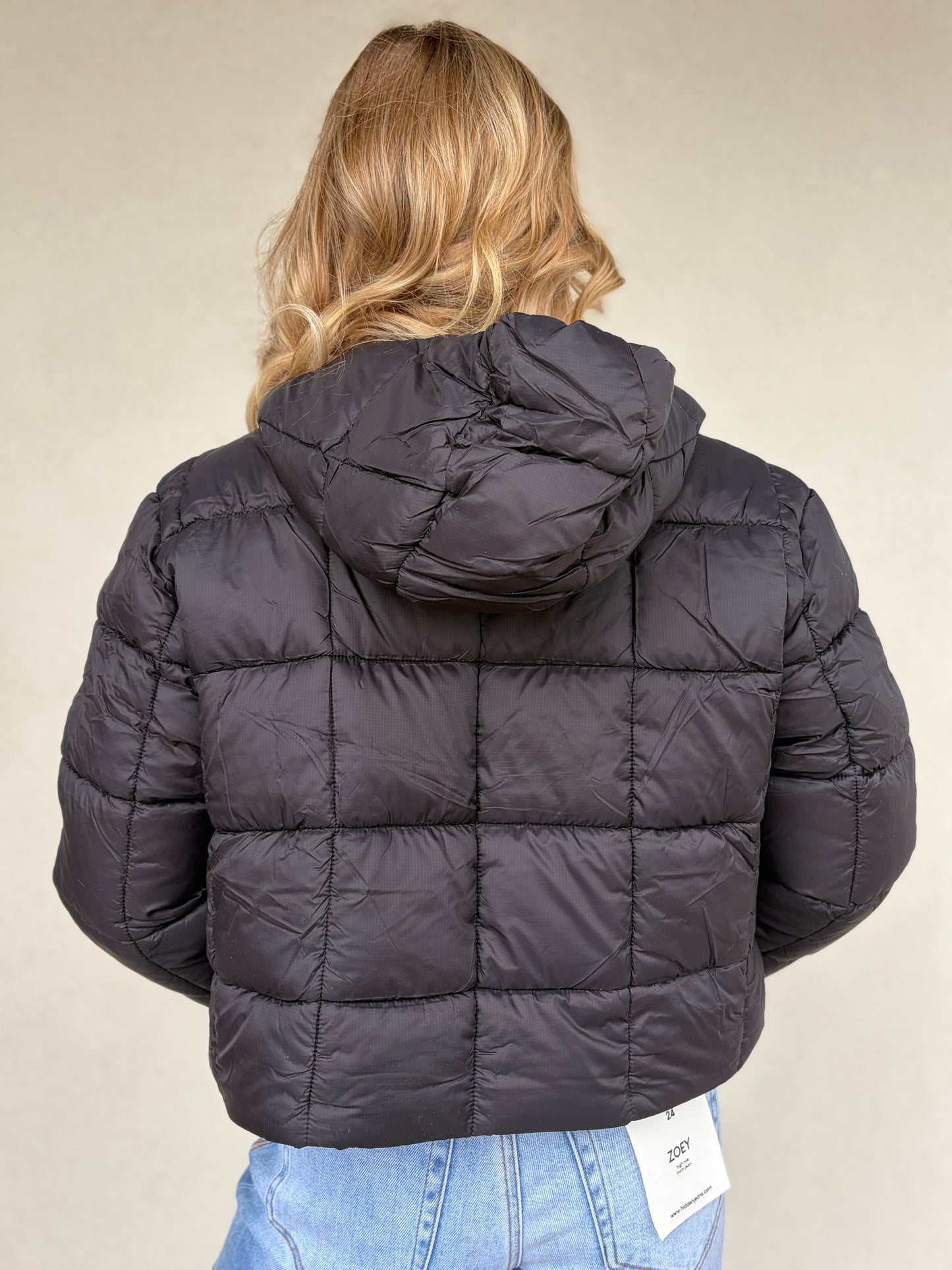 Block Stitch Puffer Coat