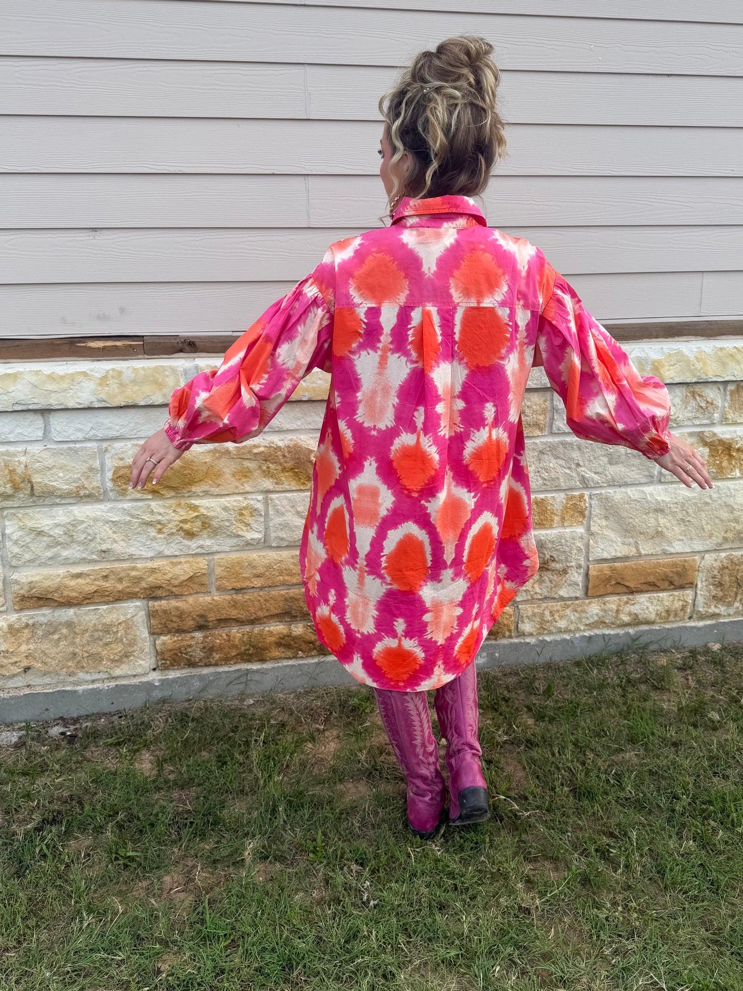 Tie Dye Shirt Dress