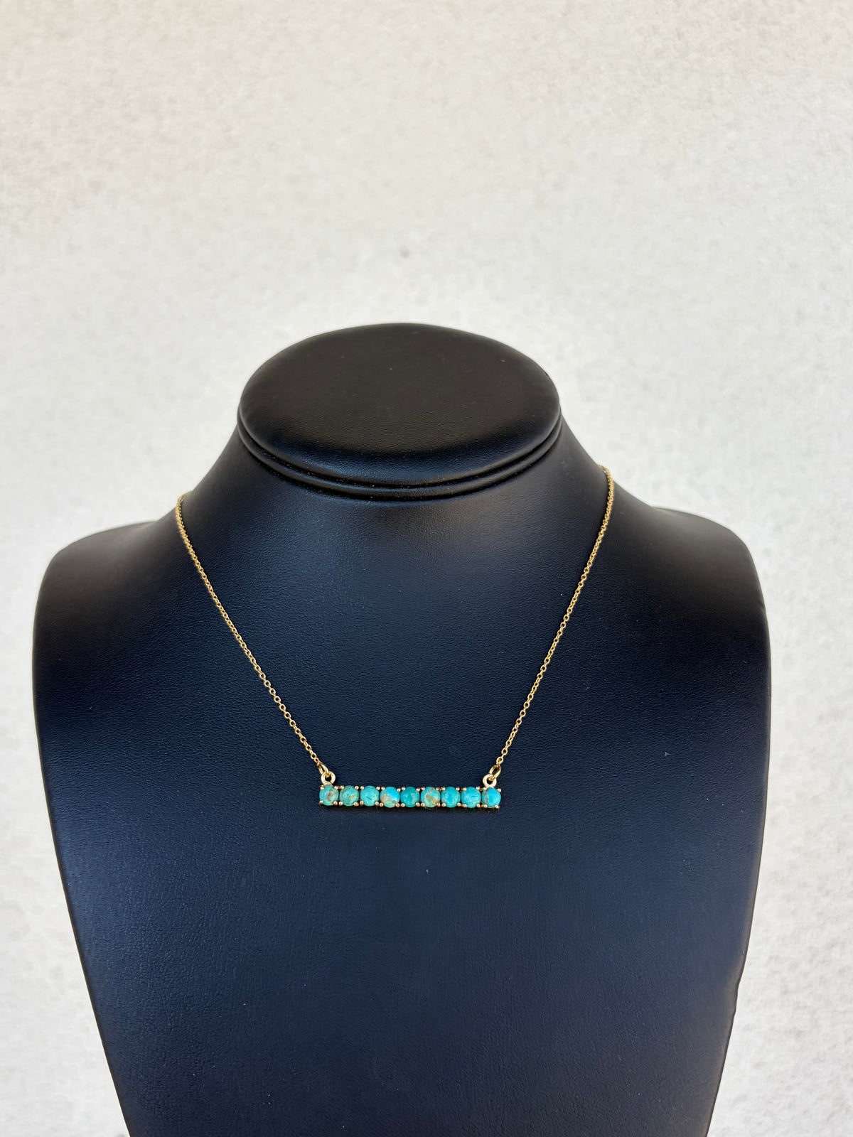 Turquoise Dot Bar Necklace