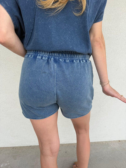 Acid Wash Lounge Shorts