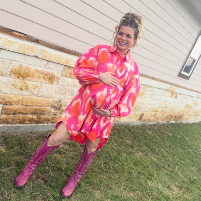 Tie Dye Shirt Dress