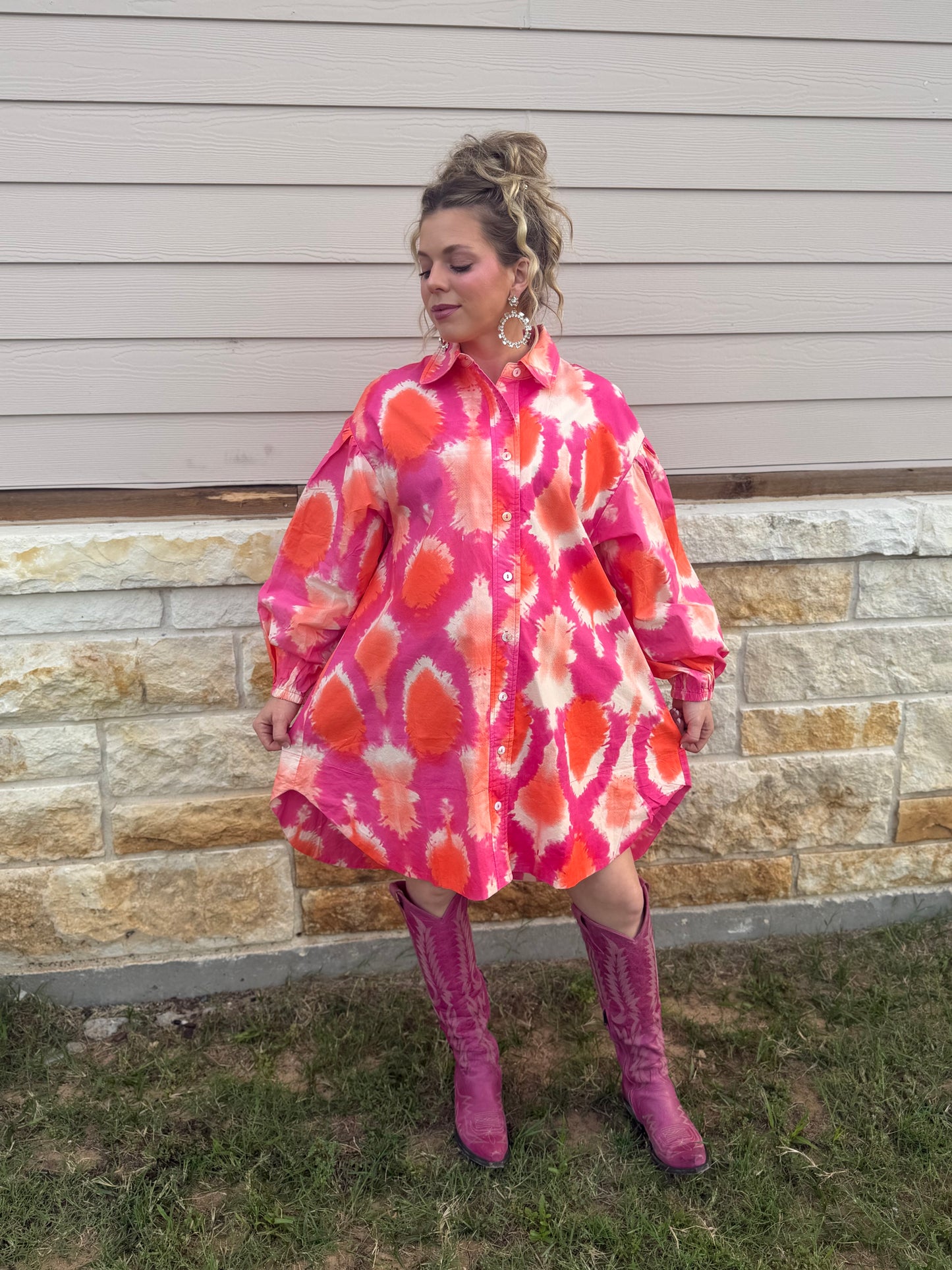 Tie Dye Shirt Dress