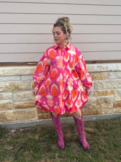 Tie Dye Shirt Dress