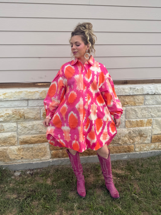 Tie Dye Shirt Dress