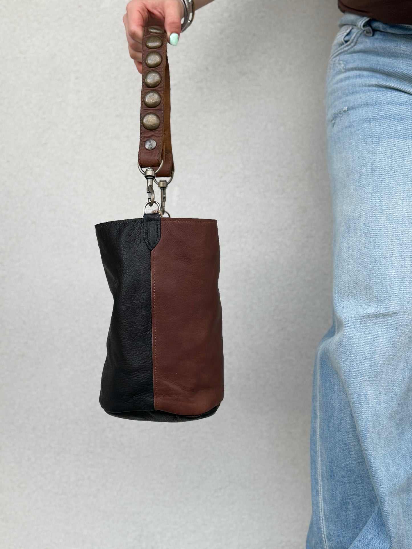Two Bar West- Black and Brown Two Tone Large Bucket