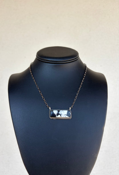 White Buffalo Bar Necklace