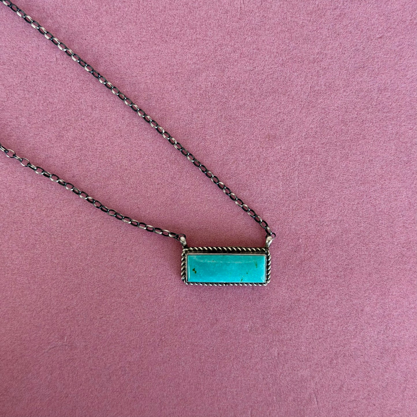 Kingman Turquoise Bar Necklace