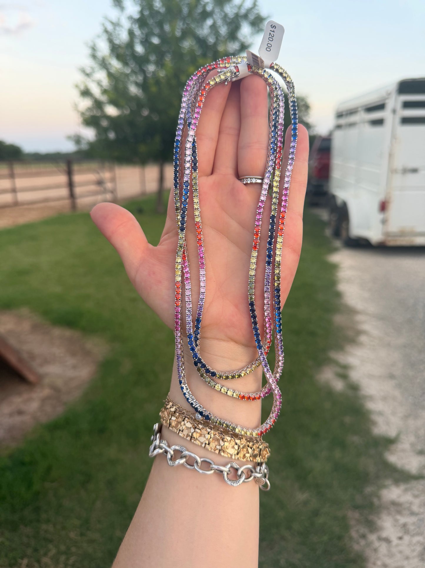 Rainbow Tennis Necklace