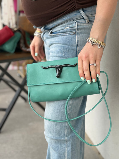 Two Bar West, Smooth Leather Longhorn clutch