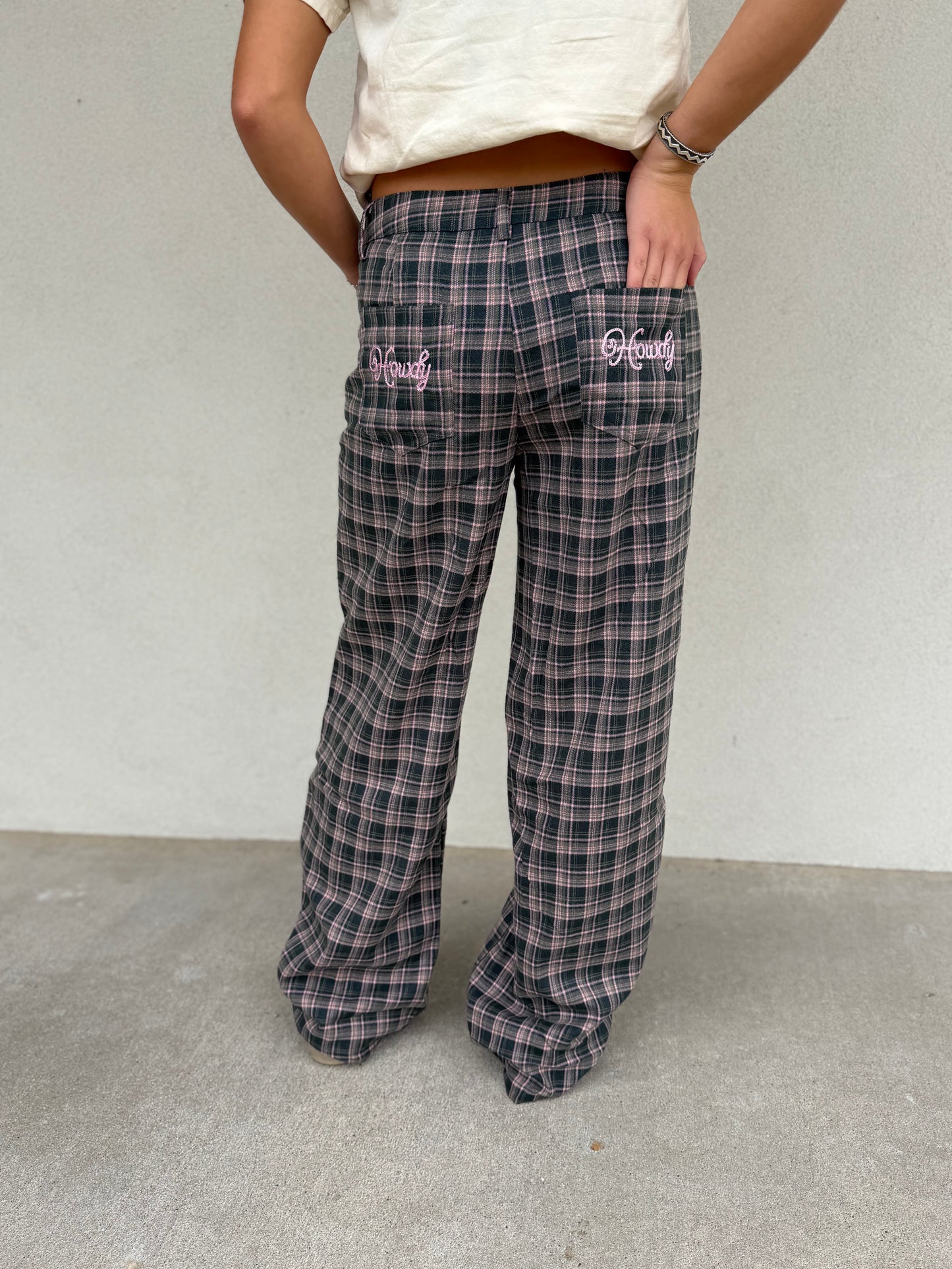 “Howdy” Plaid Trousers