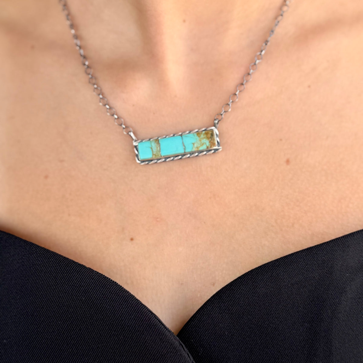 Bar Necklace #8 Turquoise