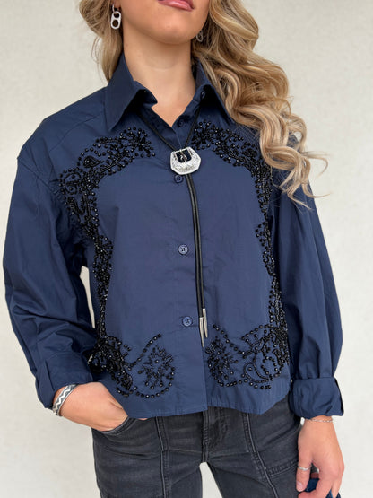 Bleu Western Button up