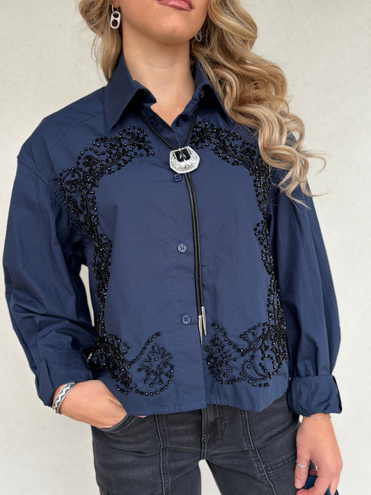 Bleu Western Button up