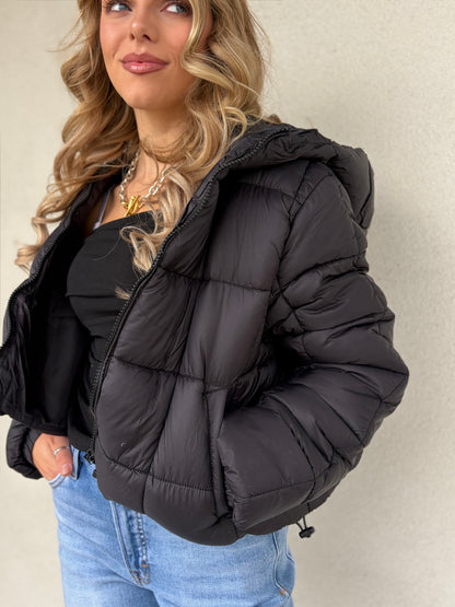 Block Stitch Puffer Coat