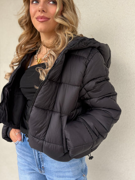 Block Stitch Puffer Coat