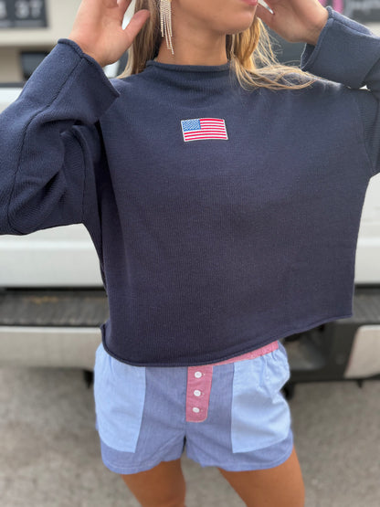 USA Embroidered Sweater