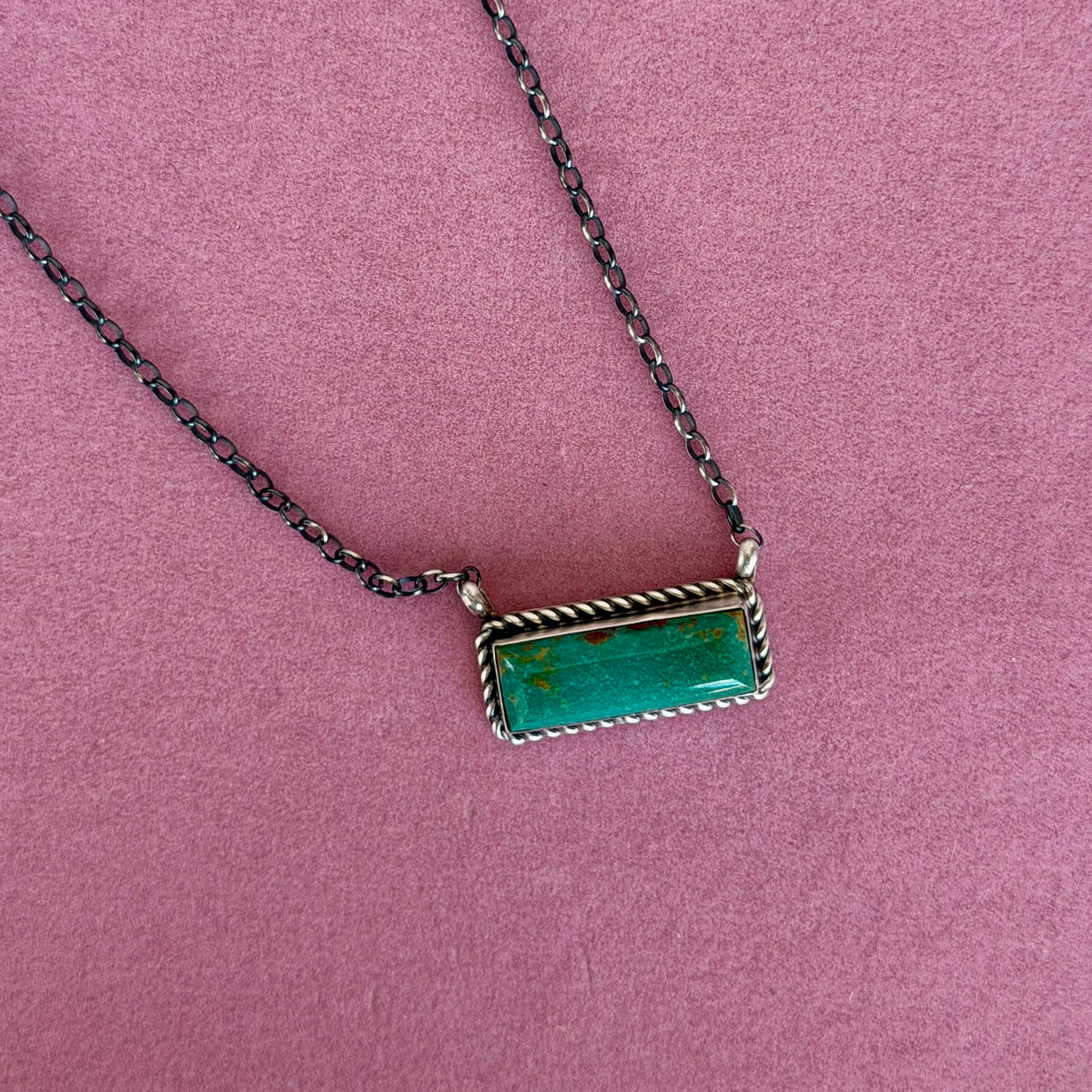 Kingman Turquoise Bar Necklace