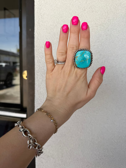 Big Turquoise Square Ring