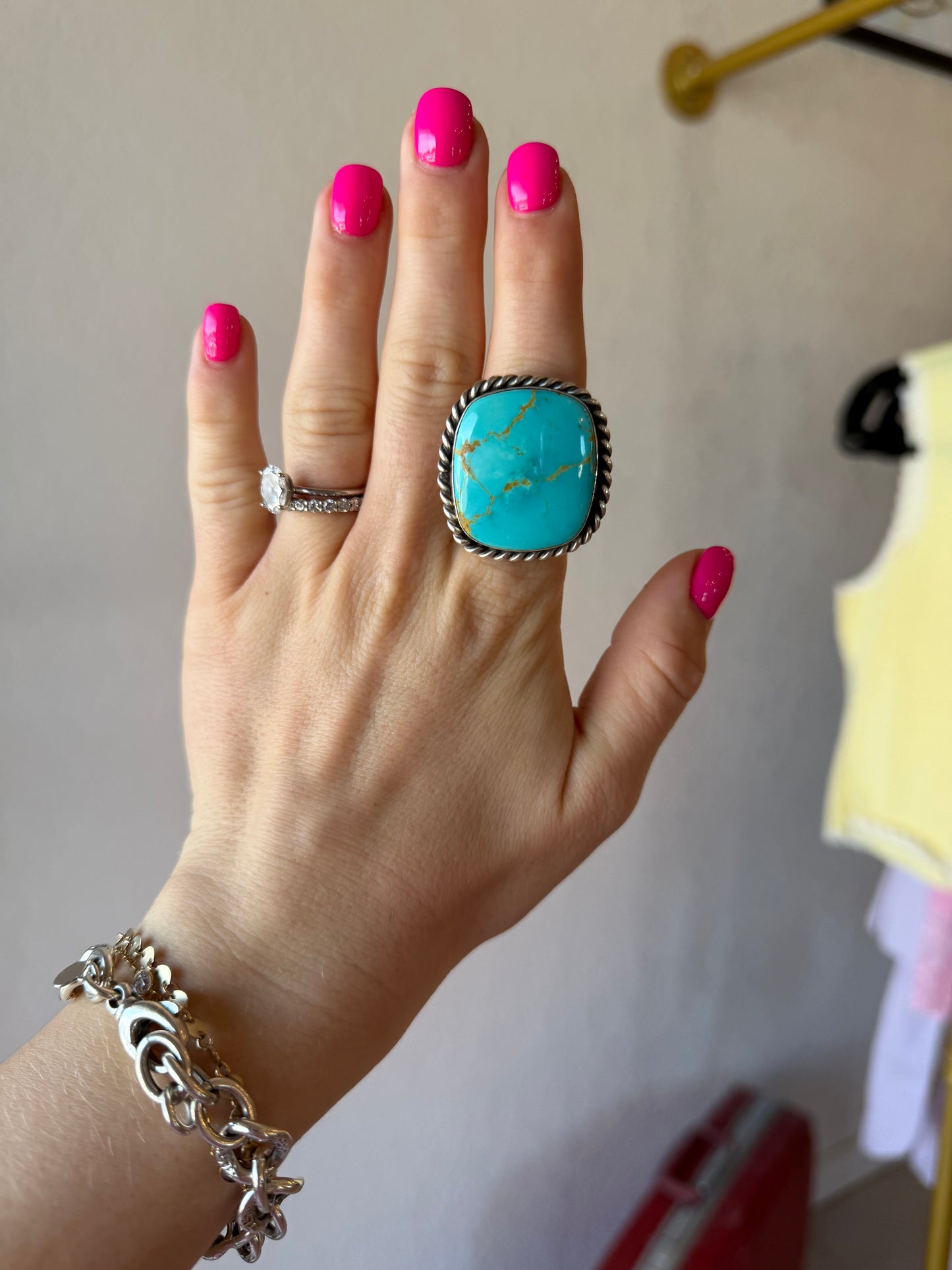 Big Turquoise Square Ring