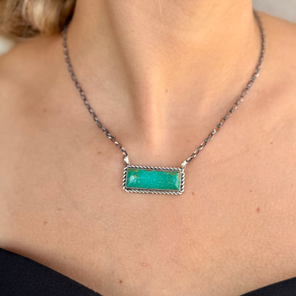 Kingman Turquoise Bar Necklace
