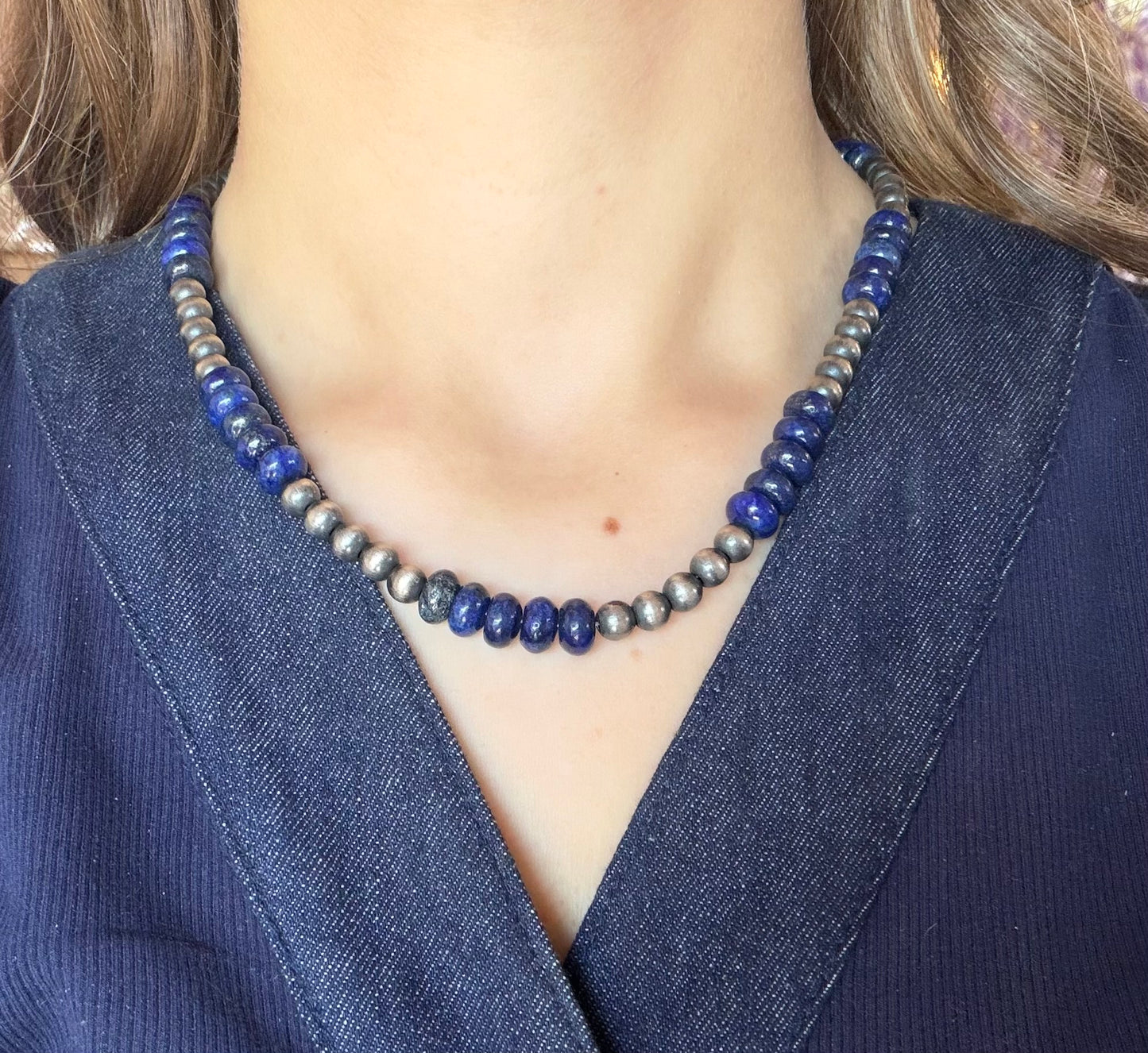 Lapis love necklace