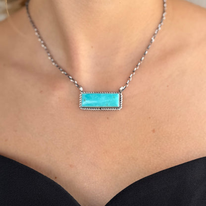 Kingman Turquoise Bar Necklace