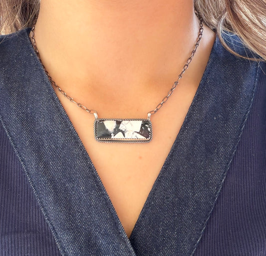 White Buffalo Bar Necklace