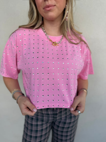 Rhinestone Crop Tee