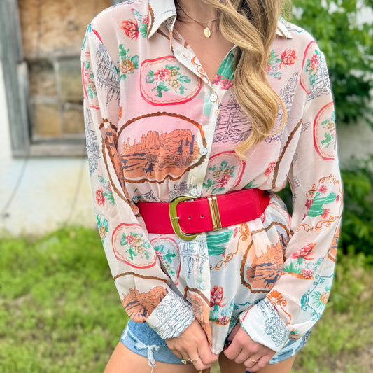 Blouse, The Wild West Chiffon Blouse
