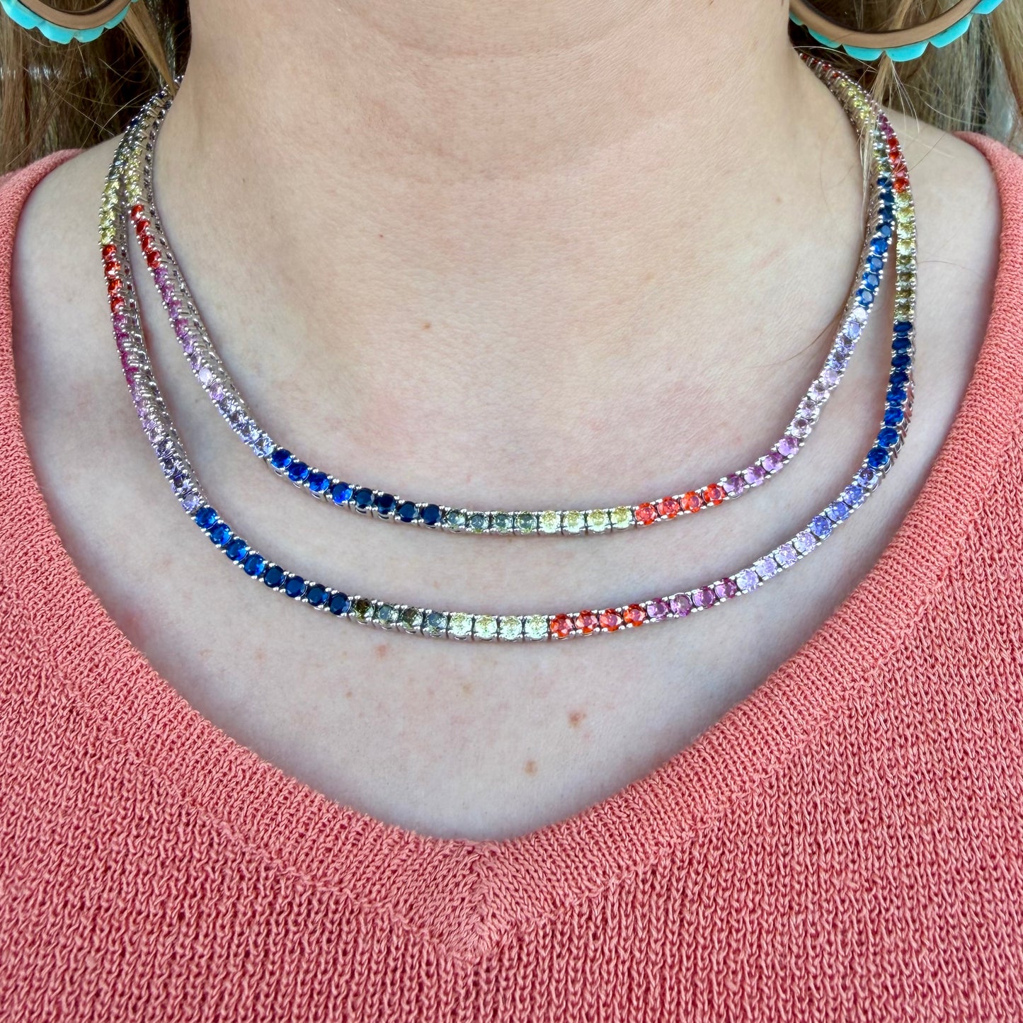 Rainbow Tennis Necklace