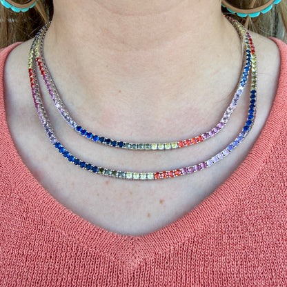 Rainbow Tennis Necklace