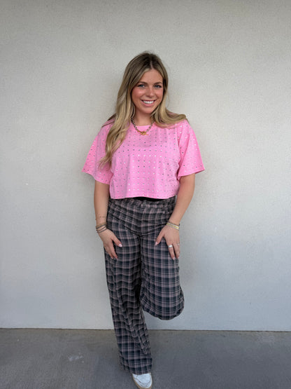 Rhinestone Crop Tee