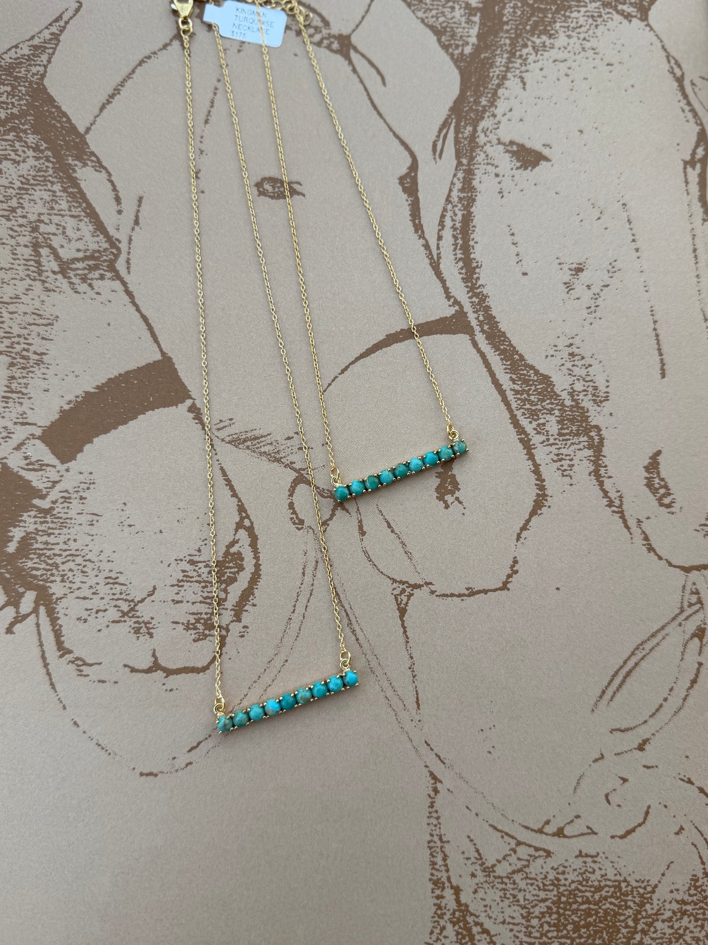 Turquoise Dot Bar Necklace