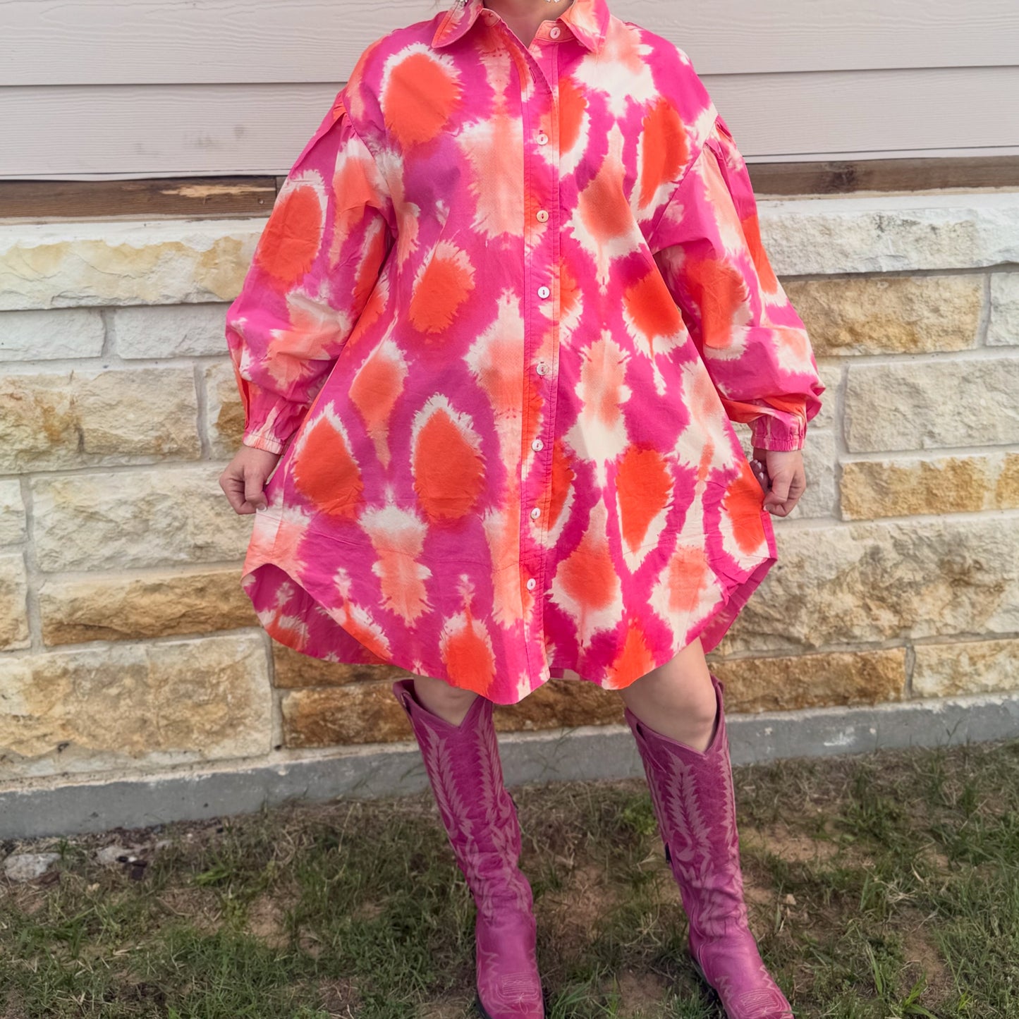 Tie Dye Shirt Dress