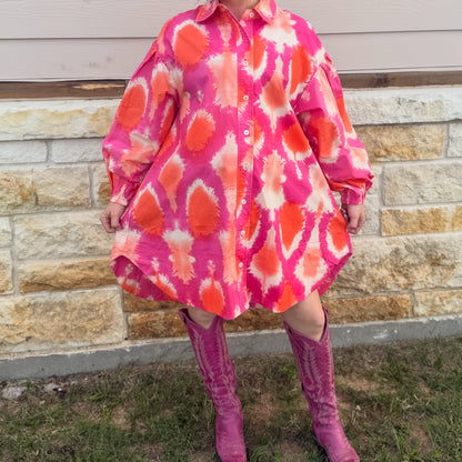 Tie Dye Shirt Dress