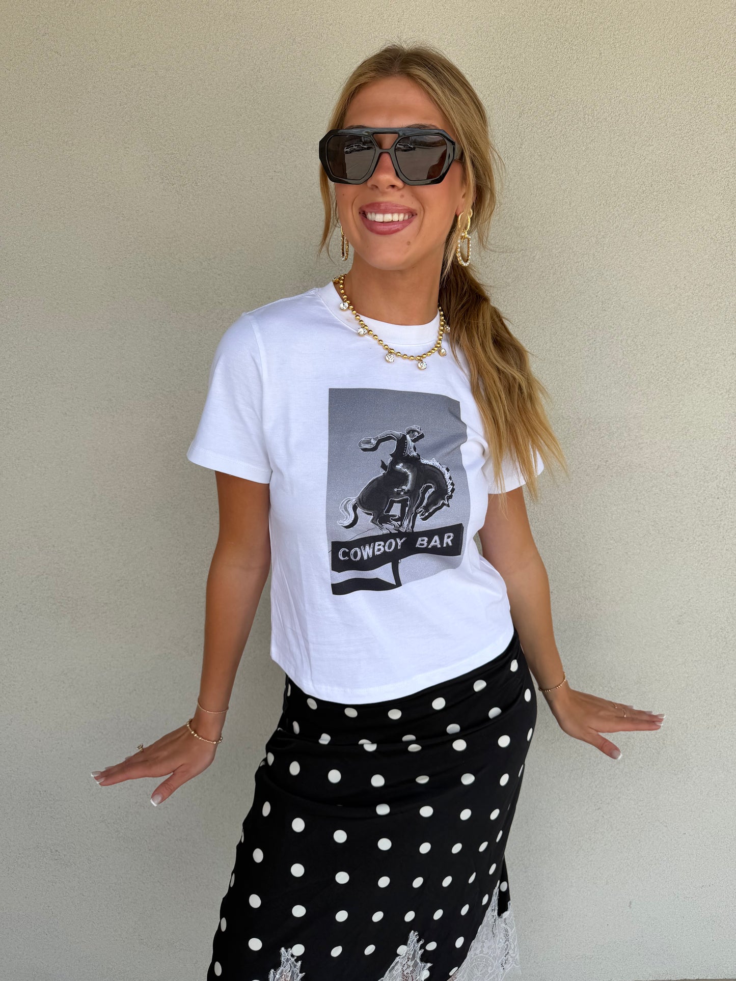 White Cowboy Bar Graphic Tee
