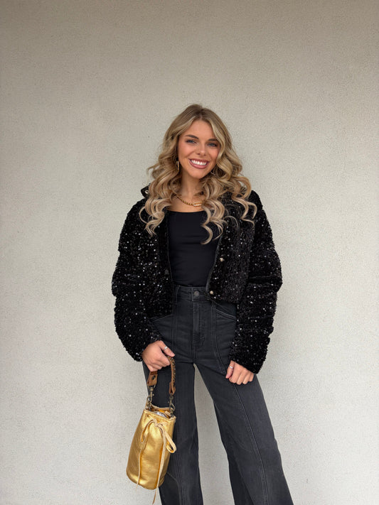 Sequin Puffer Coat