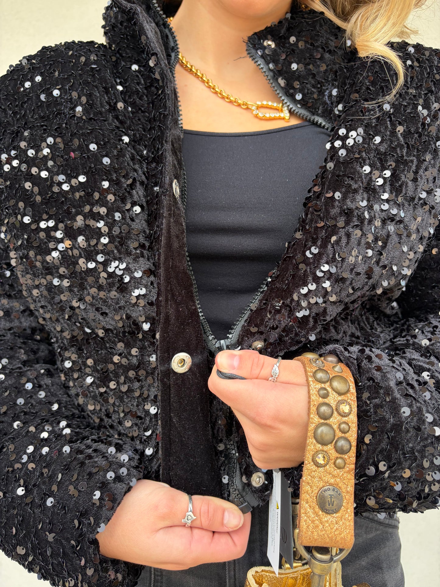 Sequin Puffer Coat