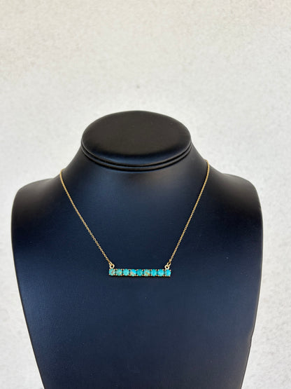 Turquoise Dot Bar Necklace