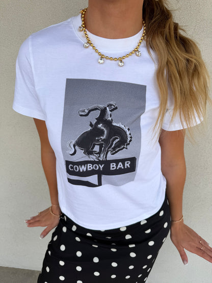 White Cowboy Bar Graphic Tee